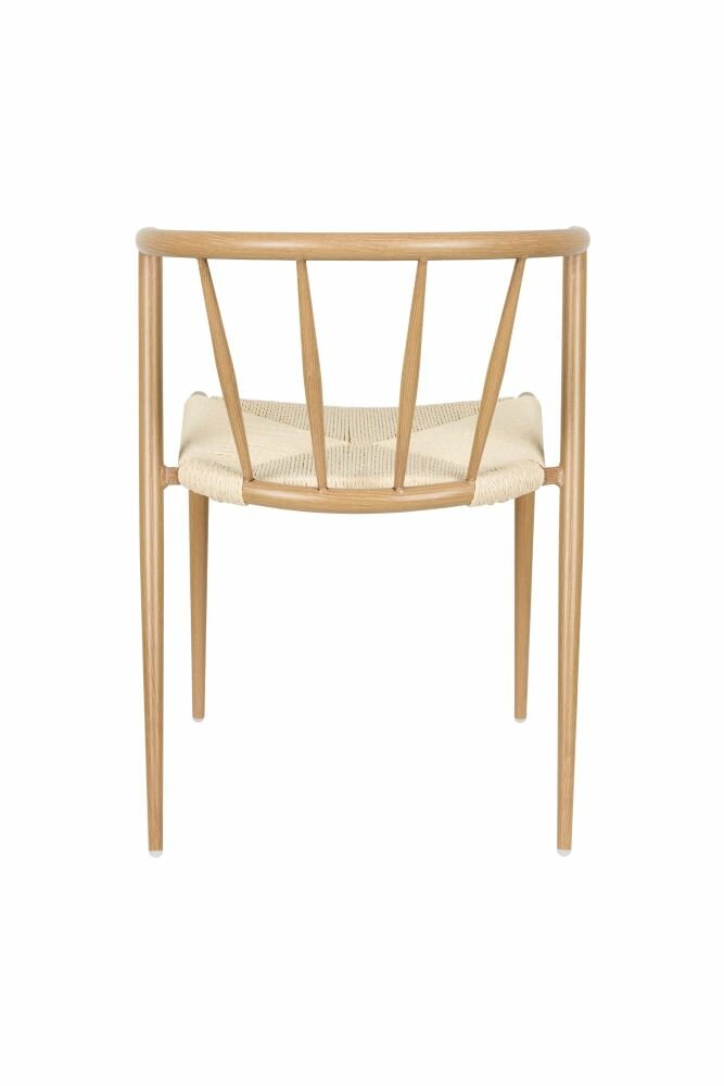 Eetkamerstoel CHE naturel - Set 2 - gevlochten zitting - metalen poten - beige