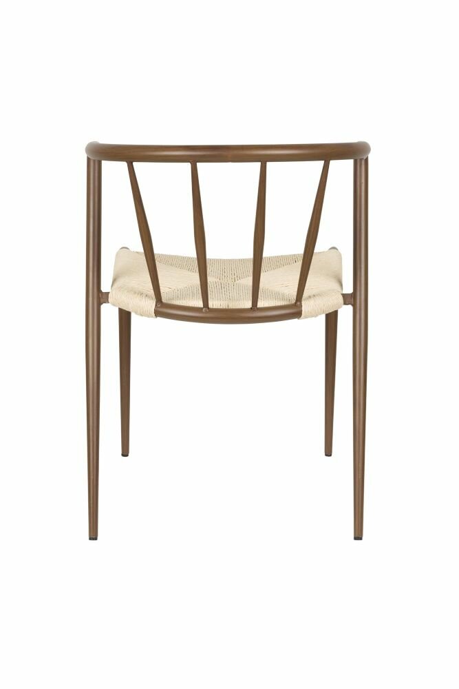 Eetkamerstoel CHE walnut- Set 2 - gevlochten zitting - metalen poten - walnoten