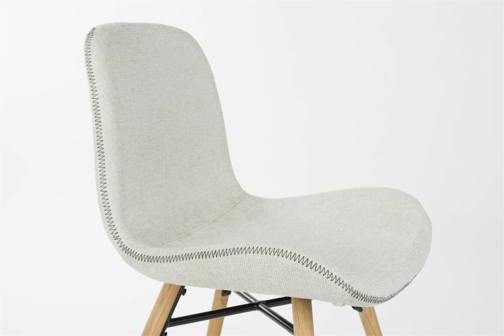 Eetkamerstoel Lester beige - Set 2 - gevlochten zitting - metalen poten 