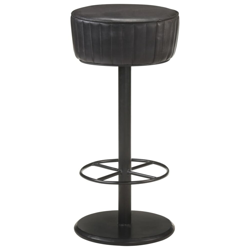 Barkruk Toog echt leer zwart - 76cm hoog