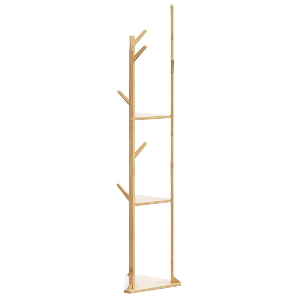 Kapstok Namen met haken en schappen 39x33x166 cm bamboe
