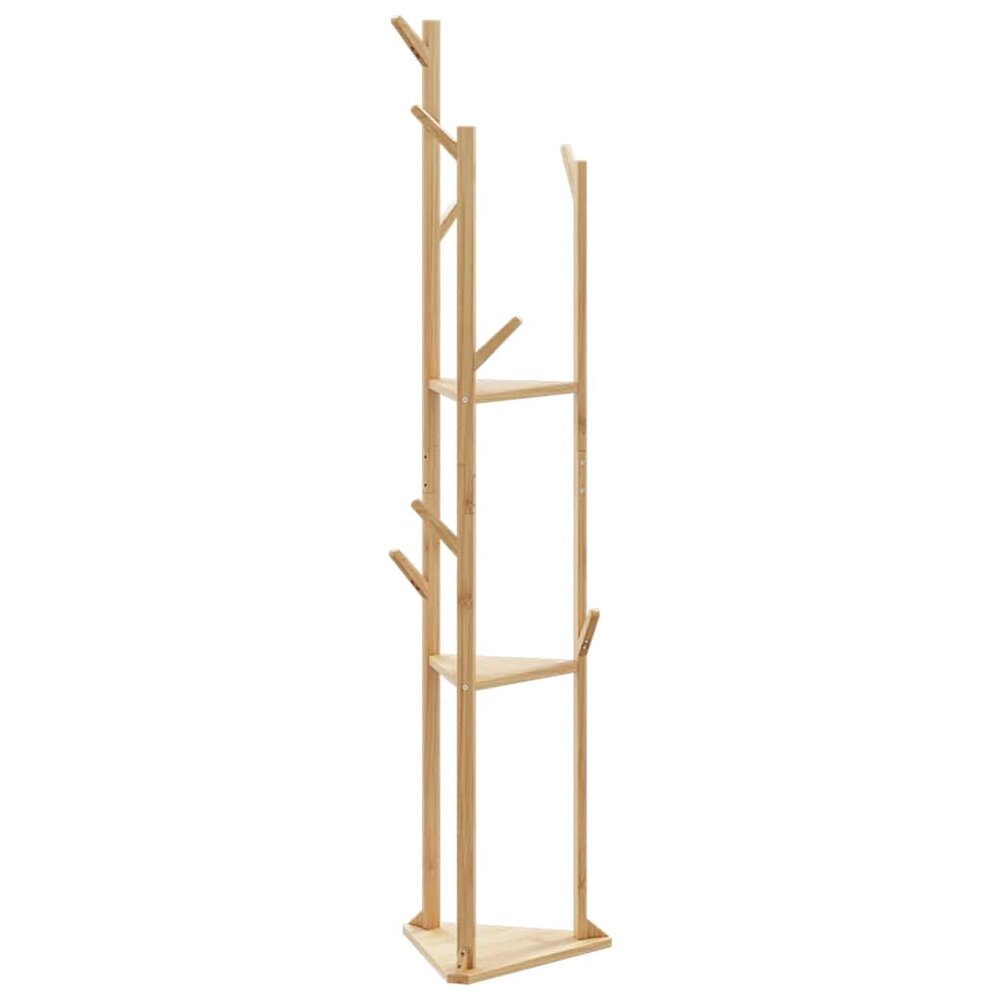 Kapstok Namen met haken en schappen 39x33x166 cm bamboe