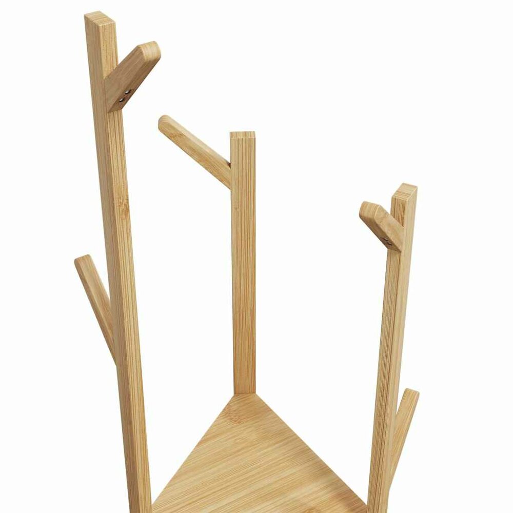 Kapstok Namen met haken en schappen 39x33x166 cm bamboe