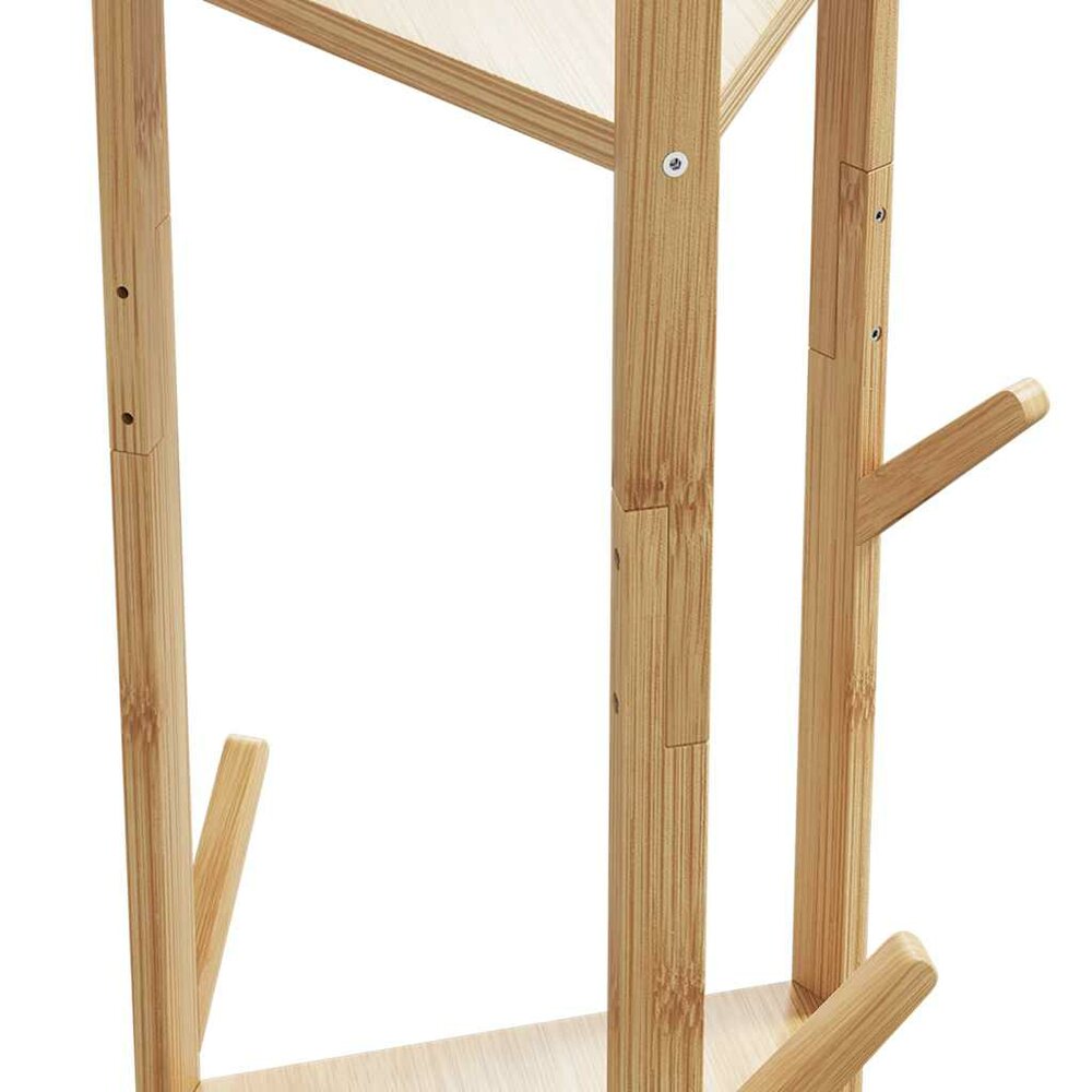 Kapstok Namen met haken en schappen 39x33x166 cm bamboe