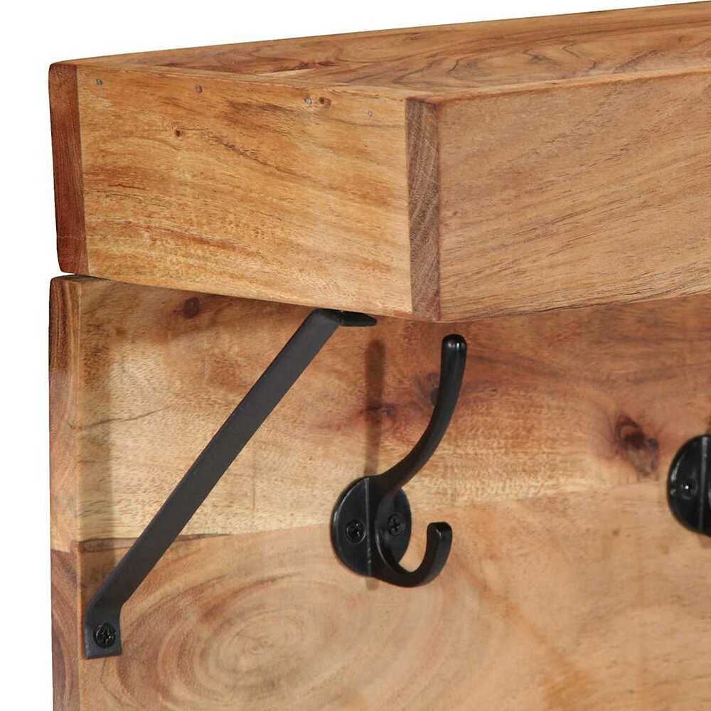Kapstok Manny met plank Bruin 73 x 19 x 23 cm Massief acaciahout