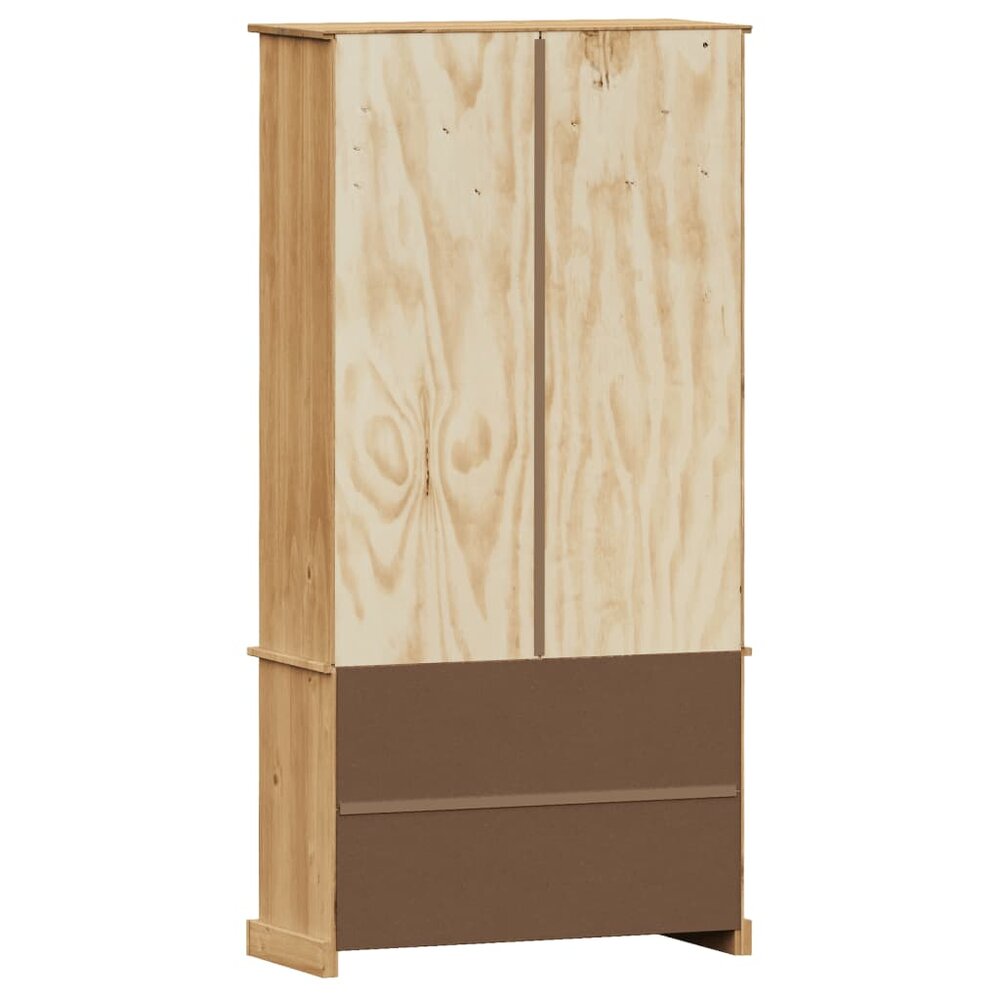 Vitrinekast VIGO 85x35x170 cm massief licht bruin grenenhout