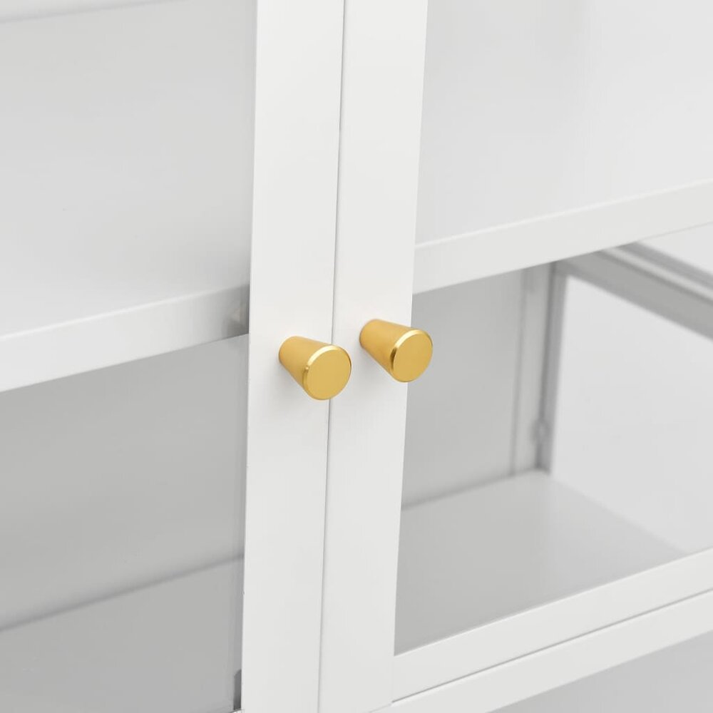 Vitrinekast Amber 90x40x180 cm staal en gehard glas wit