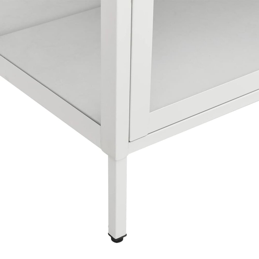 Vitrinekast Amber 90x40x180 cm staal en gehard glas wit