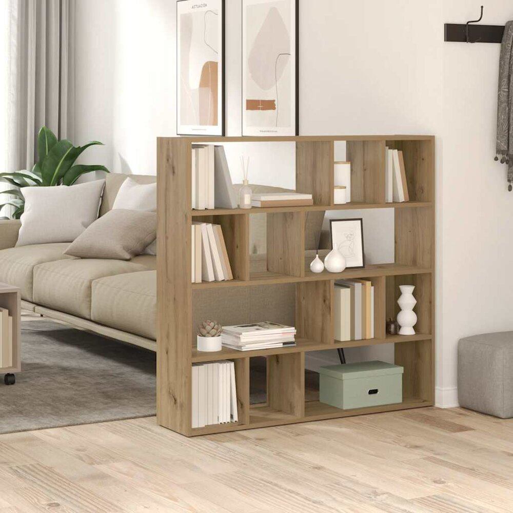 Boekenkast - kamerscherm 105x24x102 cm Artisanaal eikenkleur