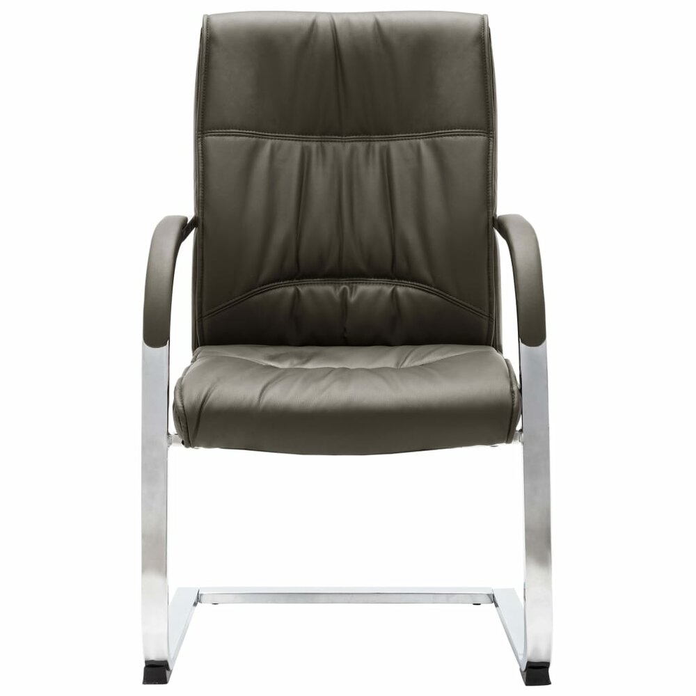 Eetkamerstoel Claudia - kunstleer grijs - chroom - swingchair