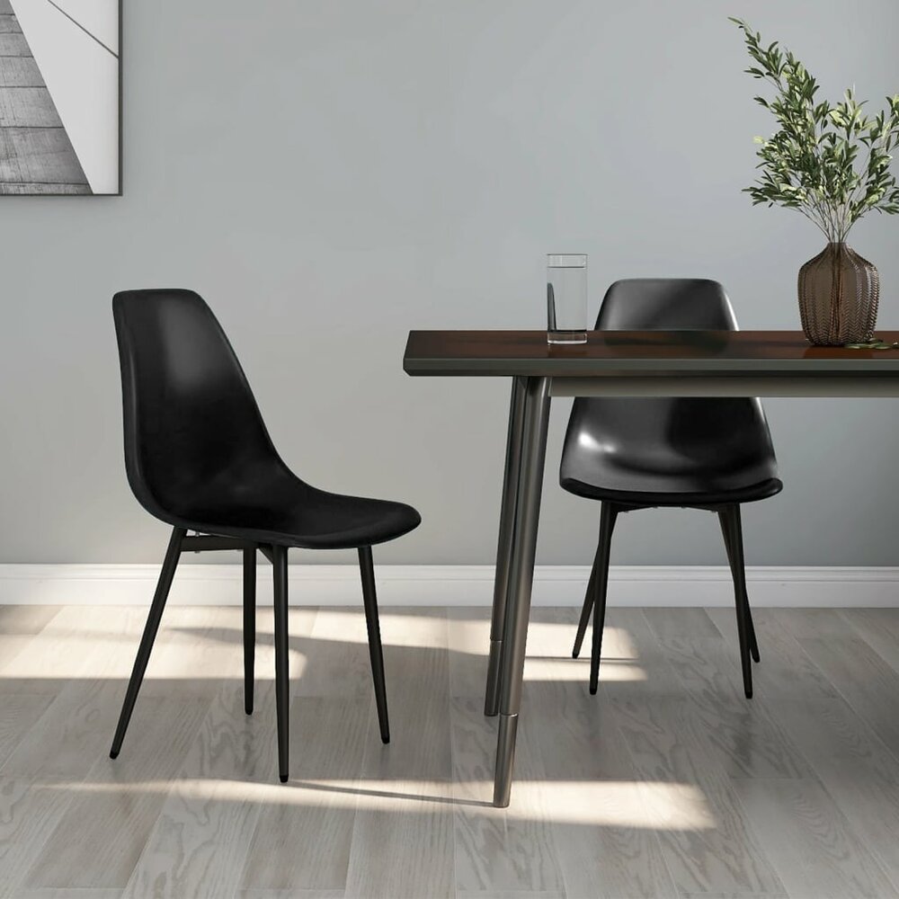 Eetkamerstoelen Pepi SET 2 st kunststof zwart