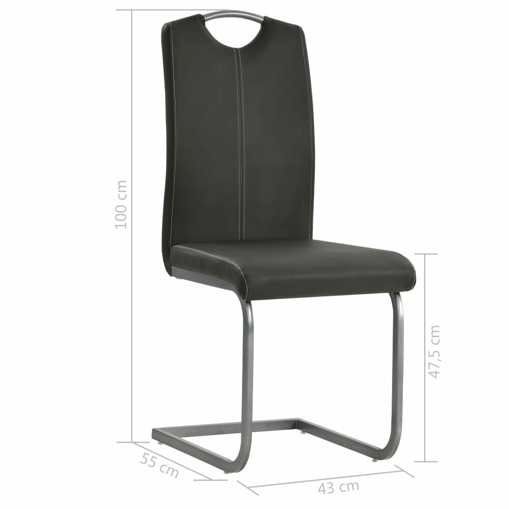 Eetkamerstoelen Jakob SET 2 st kunstleer grijs