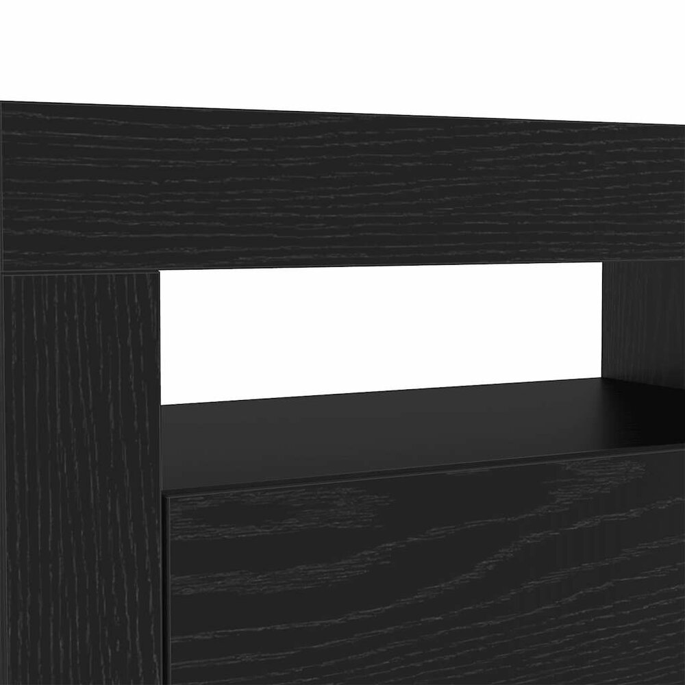 Tv-meubel Alpha met LED 120x35x40 cm hout zwart eike