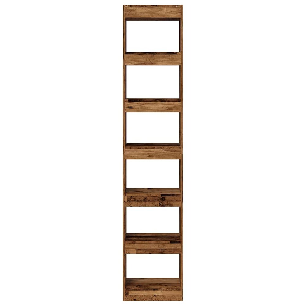 Boekenkast/kamerscherm 40x30x198 cm oud houtkleurig