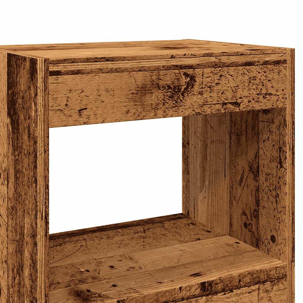 Boekenkast/kamerscherm 40x30x198 cm oud houtkleurig