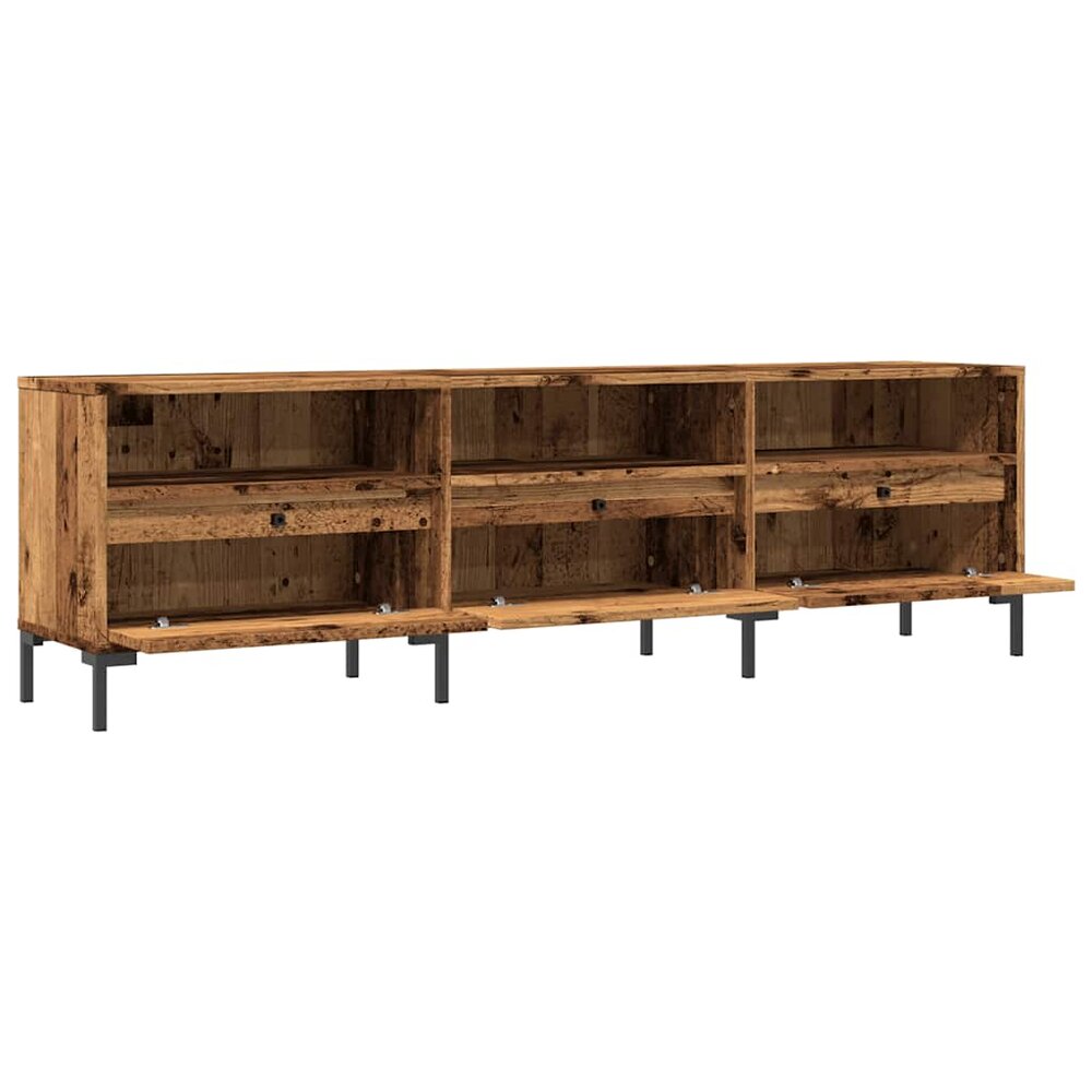 Tv-meubel Rico 150x30x44,5 cm bewerkt hout oud houtkleurig