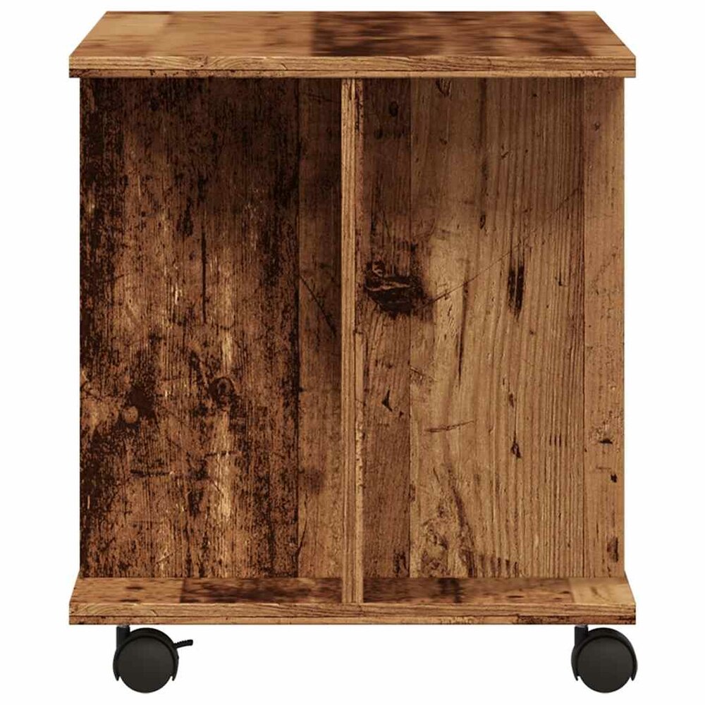 Tv-meubel met wieltjes 80x40x45 cm bewerkt hout oud houtkleurig