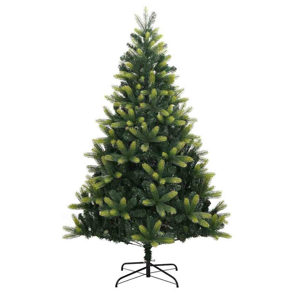 Kunstkerstboom groen met rode ballen 150 LEDs Groen 150 cm