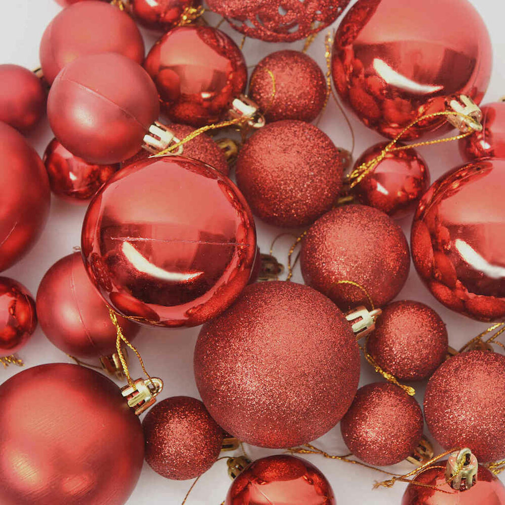 Kunstkerstboom groen met rode ballen 150 LEDs Groen 150 cm