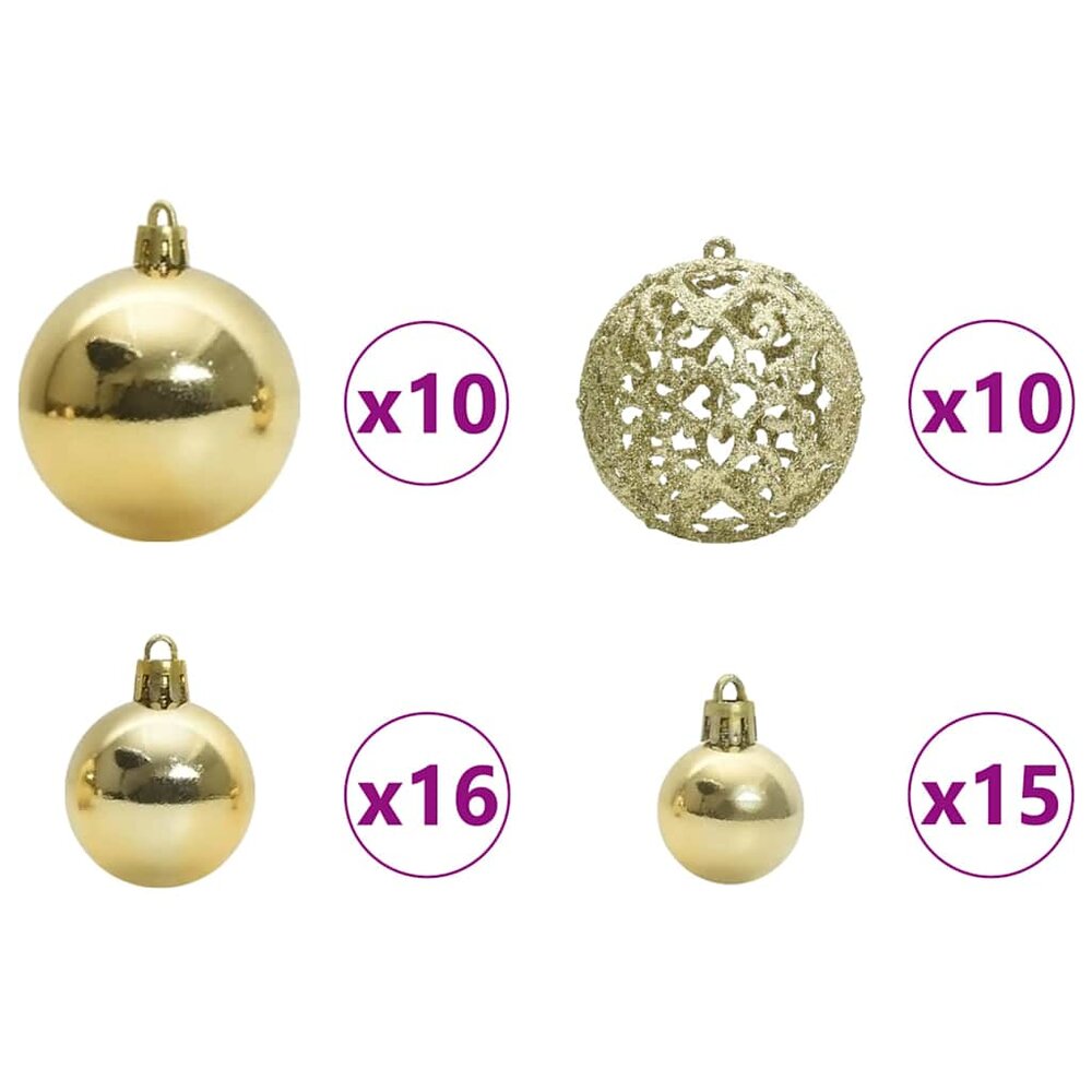 Kunstkerstboom wit met gouden ballen en 300 LED met standaard Wit 300 cm