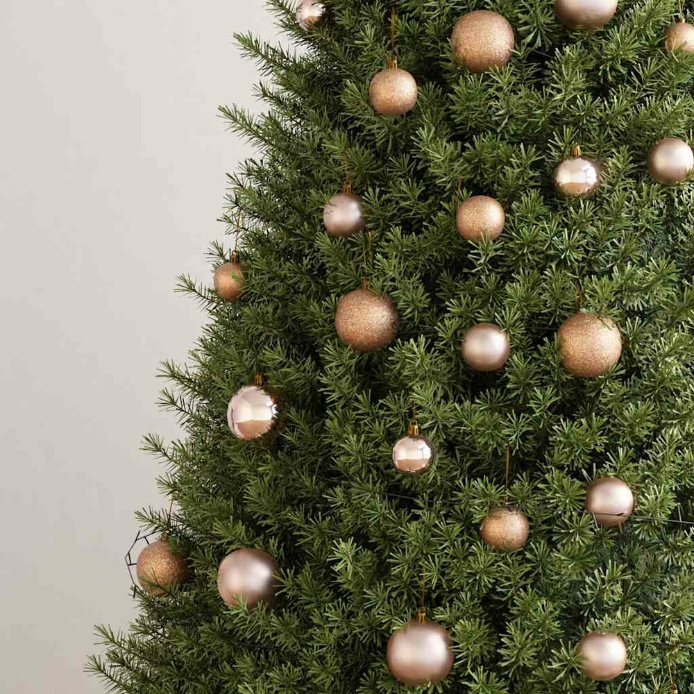 120-delige Kerstballenset met piek en 300 LED&#039;s ros&eacute;goud