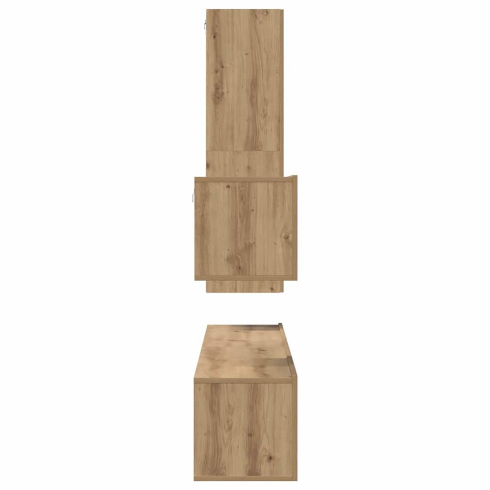 Tv-meubelset Wouter 4 pcs artisanaal eikenkleurig 30.5 x 30 x 110 cm
