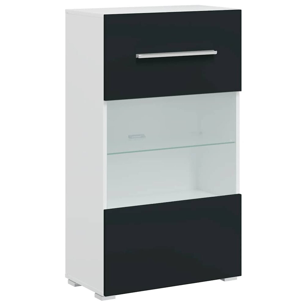 Tv-meubels met LED-verlichting bewerkt hout mat indigo - 5-delig