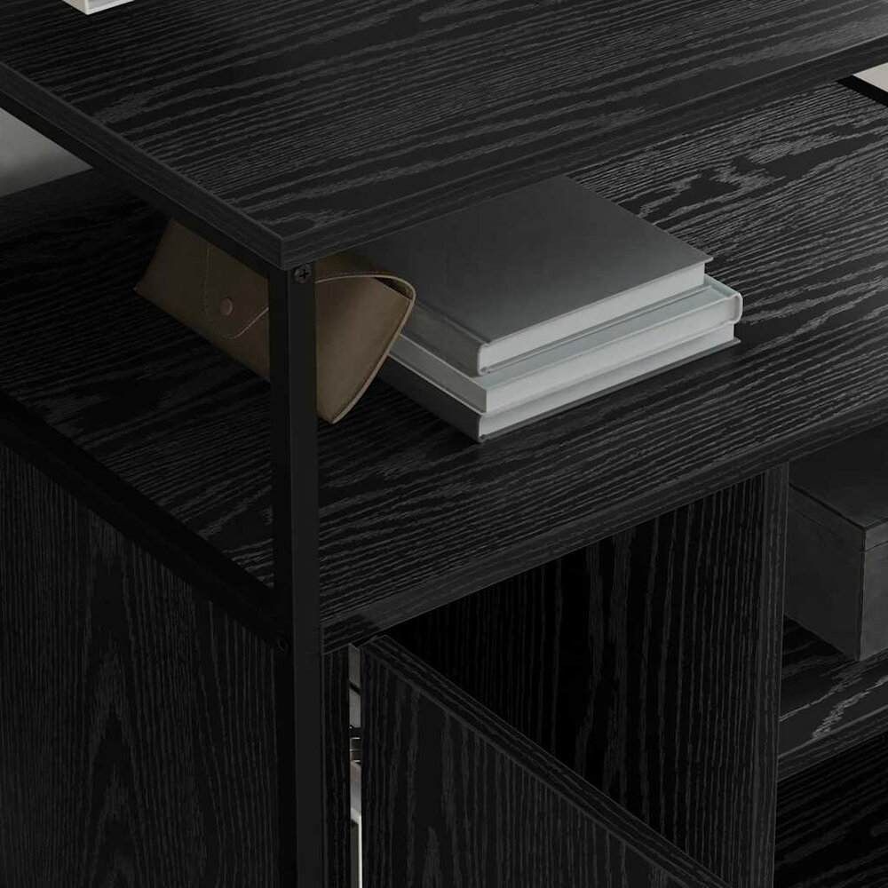 Kantoor kast met oplaadstation Zwart eiken 61 x 46 x 67 cm