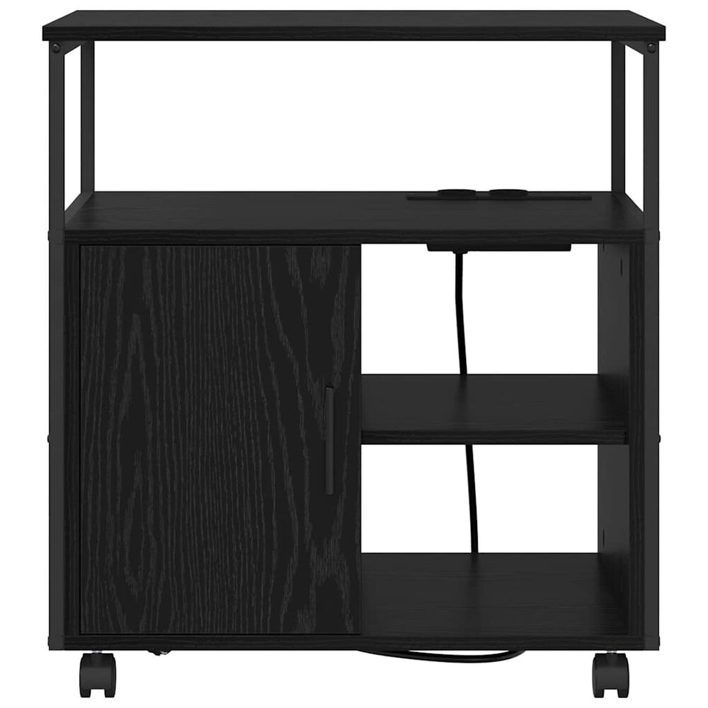 Kantoor kast met oplaadstation Zwart eiken 61 x 46 x 67 cm