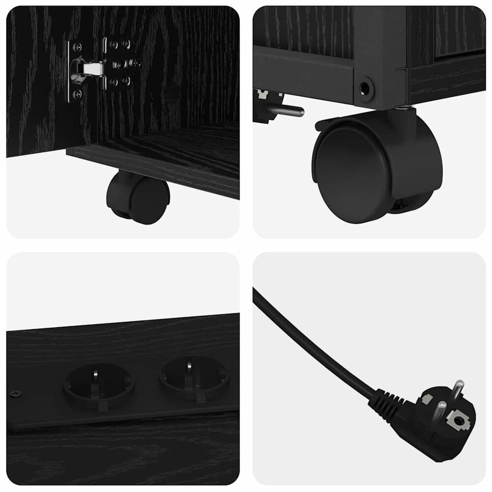 Kantoor kast met oplaadstation Zwart eiken 61 x 46 x 67 cm