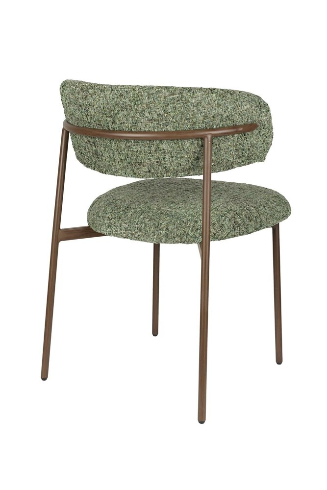 Eetkamerstoel Claes SET 2 stoelen groene stof met bruine poten