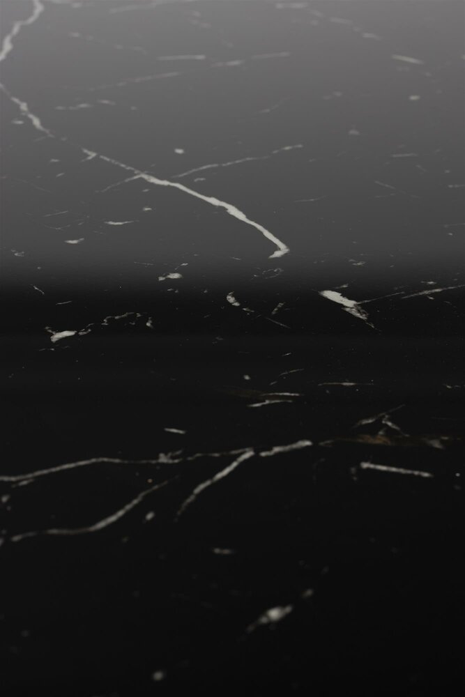 Eettafel Maru rond 110 cm hout zwart gemarmerd