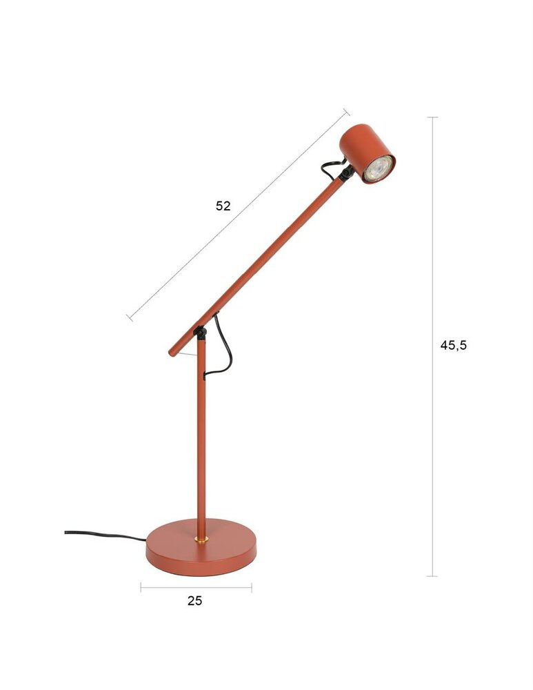 Bureaulamp Aero rood LED 5W