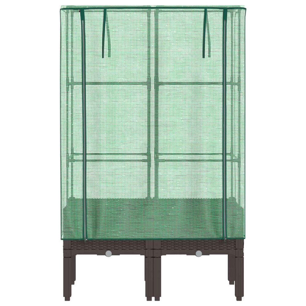 Plantenbak op pootjes met kashoes 80x40x140 cm rattanlook