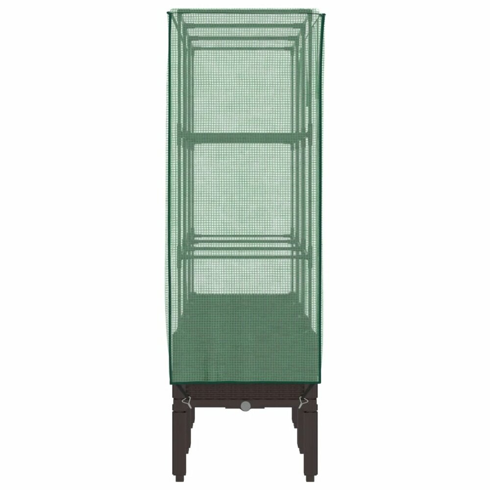 Plantenbak op pootjes met kashoes 120x40x140 cm rattanlook