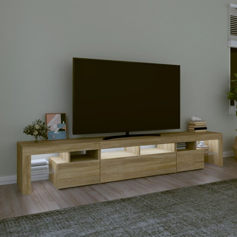 Tv-meubel Vario  met LED-verlichting 230x36,5x40cm eikenkleurig