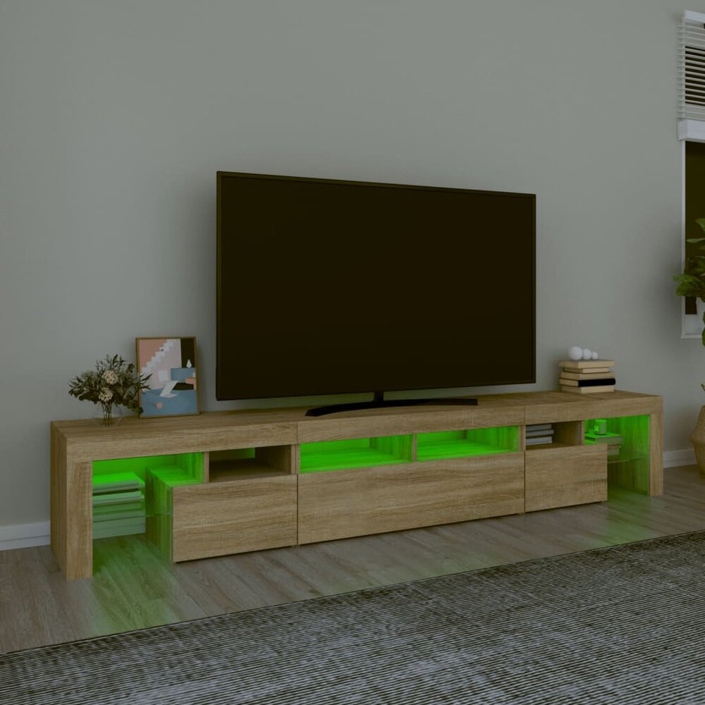 Tv-meubel Vario  met LED-verlichting 230x36,5x40cm eikenkleurig