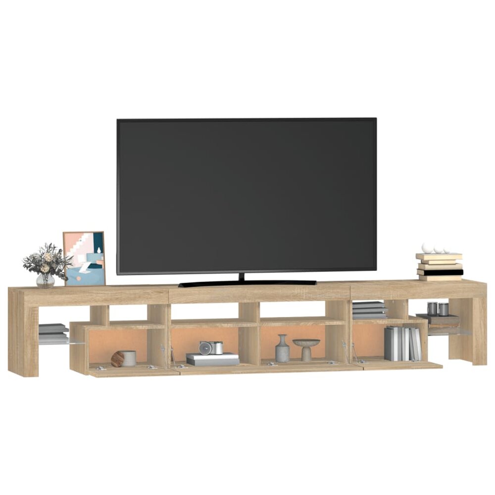 Tv-meubel Vario  met LED-verlichting 230x36,5x40cm eikenkleurig