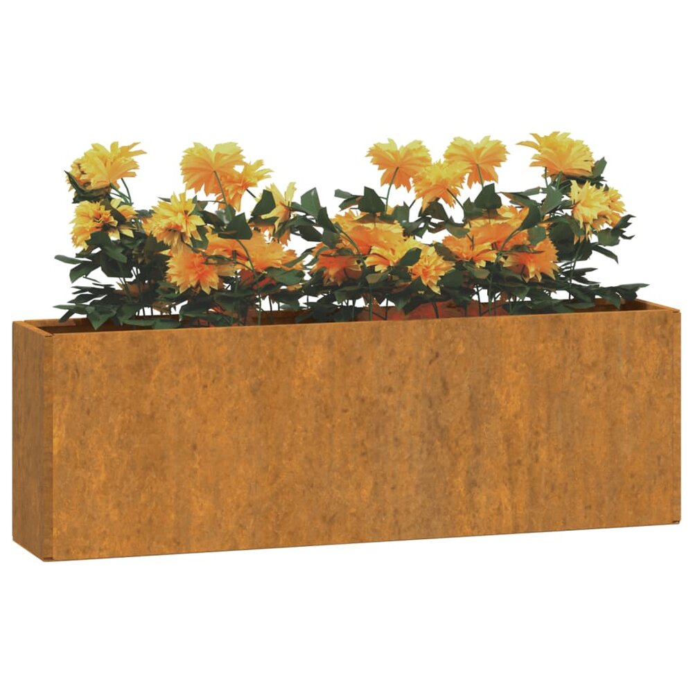 Plantenbakken wandmontage SET 2 st 53x10x17 cm cortenstaal roestig
