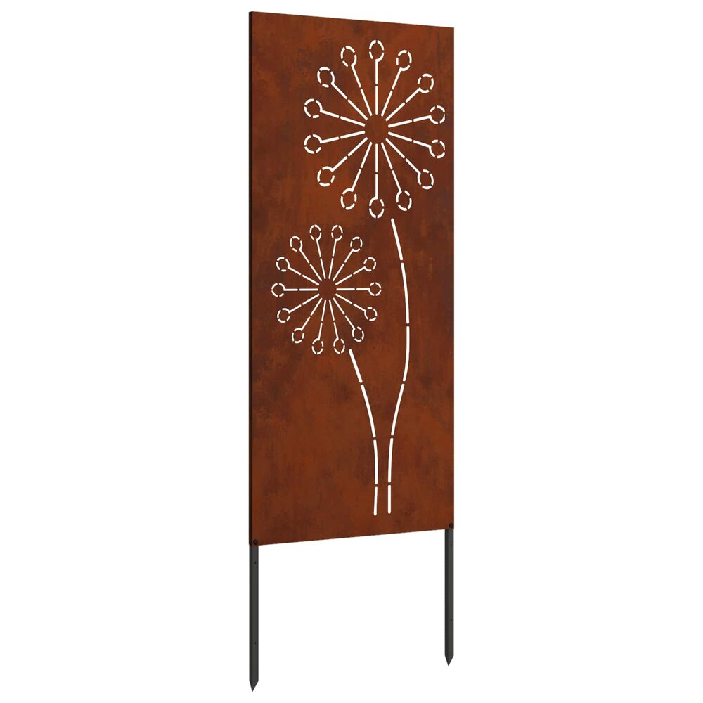 Tuin Privacy Screen Fretwerk Flower Roestig 50 x 140 cm Cortenstaal