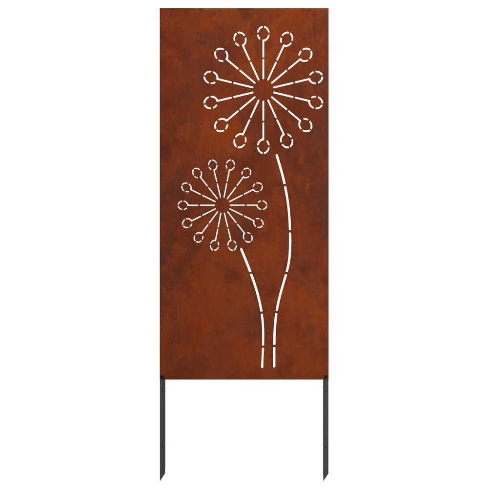Tuin Privacy Screen Fretwerk Flower Roestig 50 x 140 cm Cortenstaal