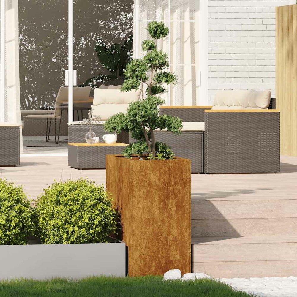 Plantenbak Memo roestig 40x80x80 cm weervast cortenstaal