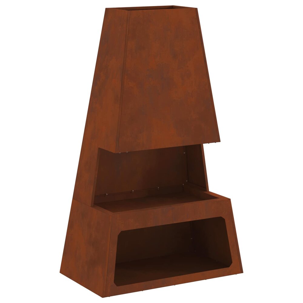 Vuurkorf Hero Bruin 60 x 35 x 100 cm Cortenstaal tuinhaard