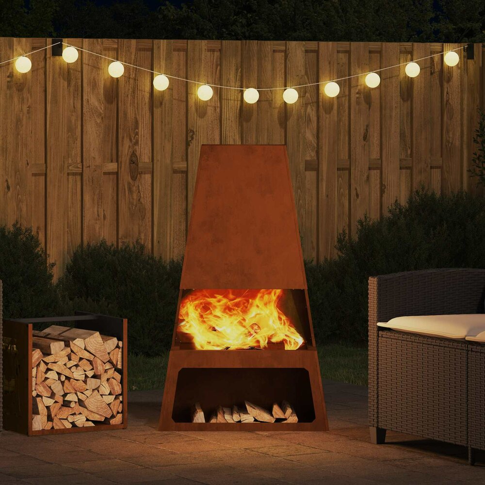 Vuurkorf Hero Bruin 60 x 35 x 100 cm Cortenstaal tuinhaard