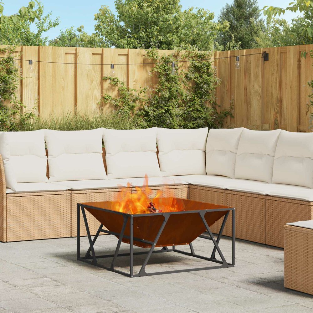 Vuurkorf Trax Bruin 80 x 80 x 40 cm Cortenstaal tuinhaard