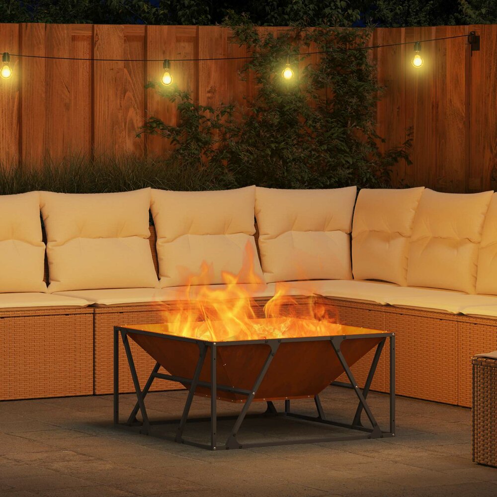 Vuurkorf Trax Bruin 80 x 80 x 40 cm Cortenstaal tuinhaard