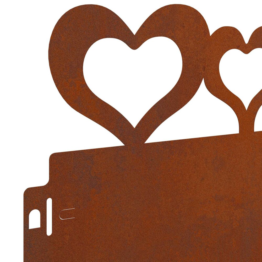 Gazonranden SET 10 st hartjes Roestig 103x22 cm Cortenstaal borderrand