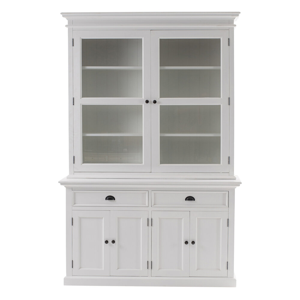 NovaSolo Halifax Hutch Boekenkast &ndash; Wit Mahoniehout &ndash; 220x145 cm