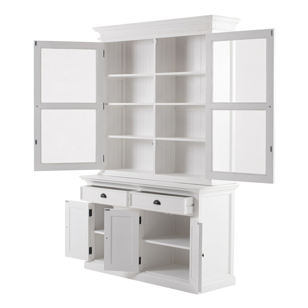 NovaSolo Halifax Hutch Boekenkast &ndash; Wit Mahoniehout &ndash; 220x145 cm