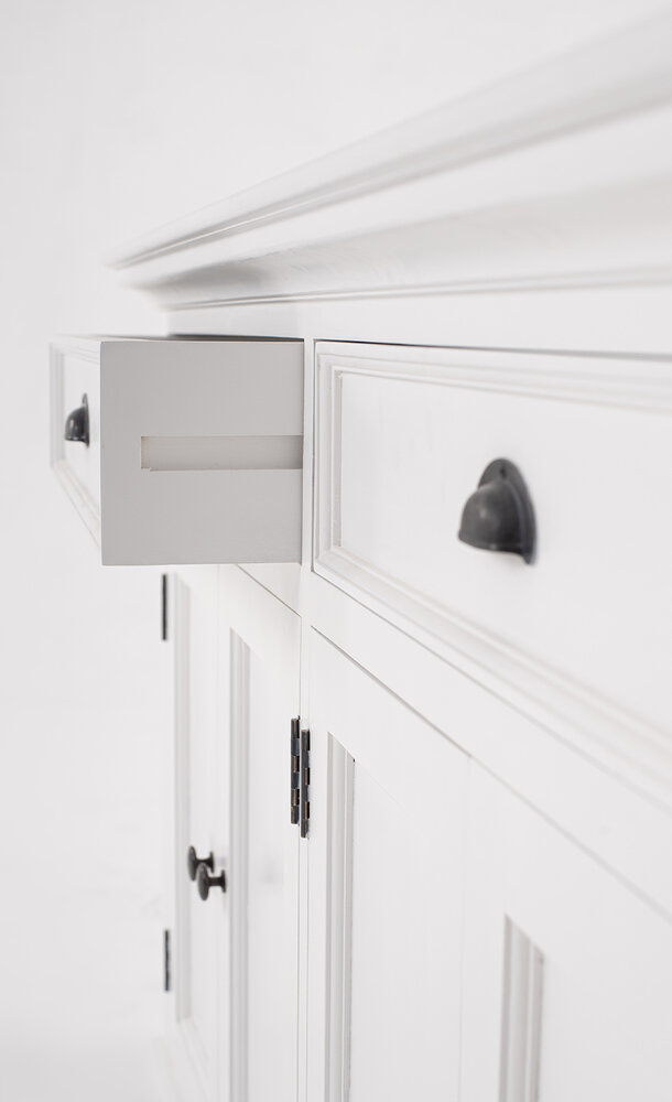 NovaSolo Halifax Hutch Boekenkast &ndash; Wit Mahoniehout &ndash; 220x145 cm